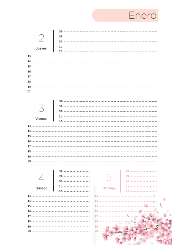 Interior de agenda