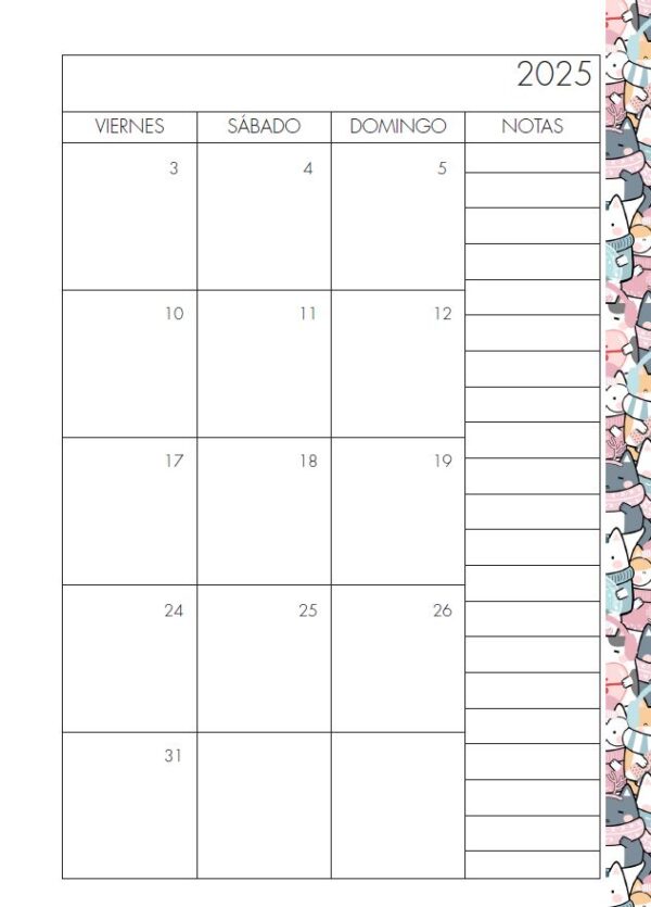 Interior de agenda