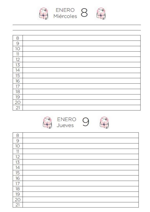 Interior de agenda