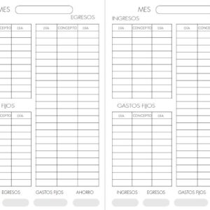 Interior de la agenda