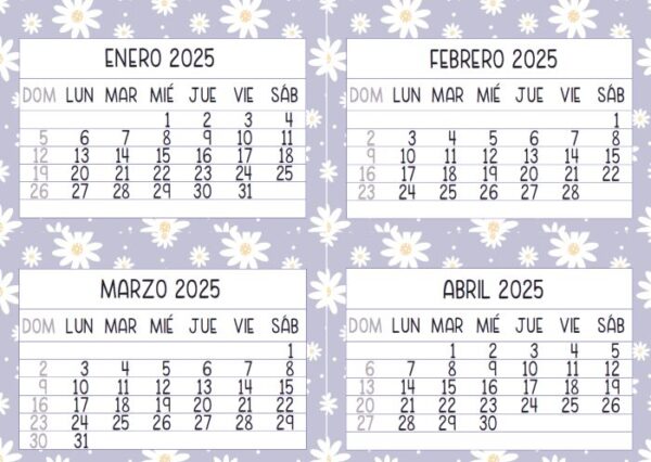 Interior del calendario