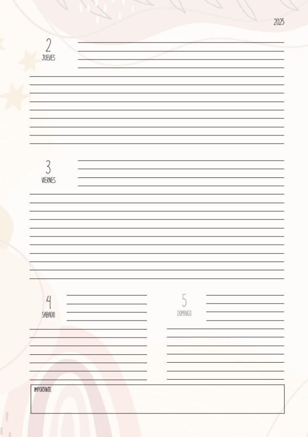 AGENDA SAV 2025 COMPLETA BOHO BEIGE Y MARRÓN - Imagen 6