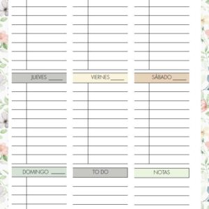Interior de la agenda