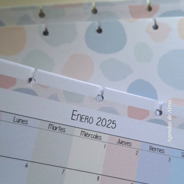 CALENDARIO 2025 MESA PASTEL +  PAPELES DECORADOS - Imagen 2
