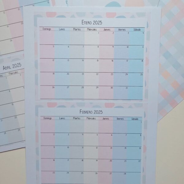 CALENDARIO 2025 MESA PASTEL +  PAPELES DECORADOS - Imagen 4