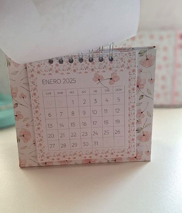 CALENDARIO 2025 ROSA AQUA +  PAPEL DECORADO - Imagen 5