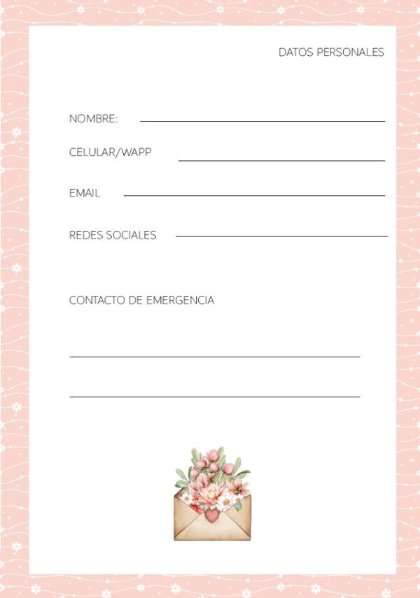INTERIOR DE LA AGENDA