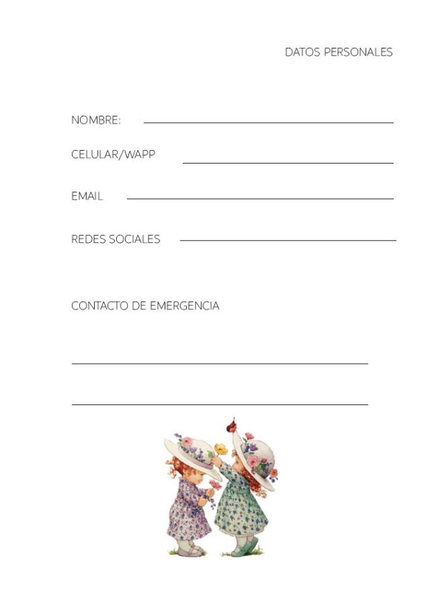 Interior de la agenda