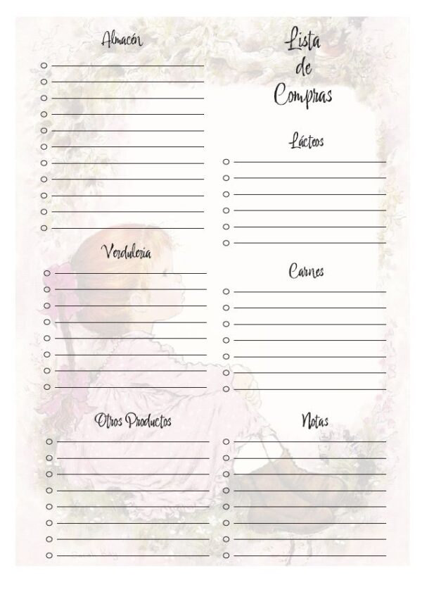 Hoja de compras
