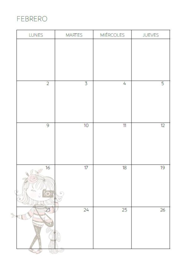 Interior de la agenda