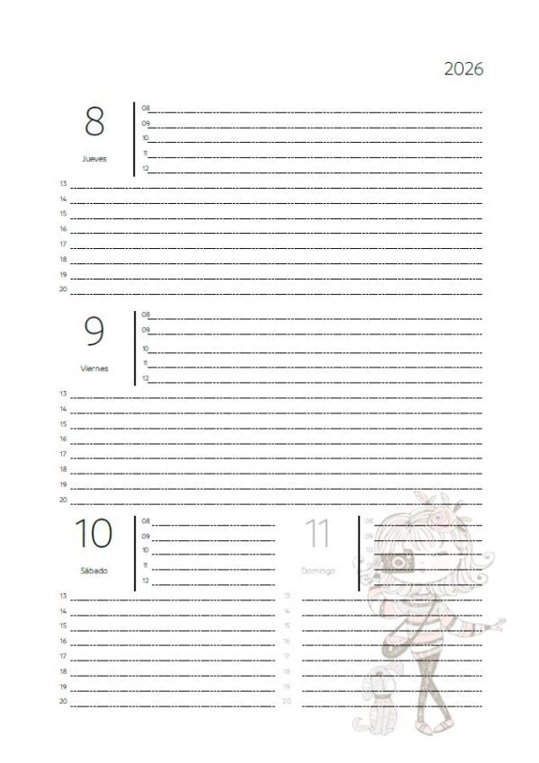 Interior de la agenda