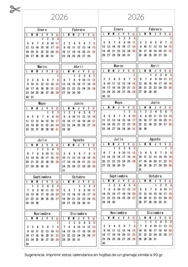 Calendario señalador