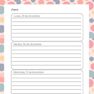 Interior de la agenda