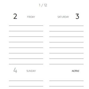 Interior de la agenda