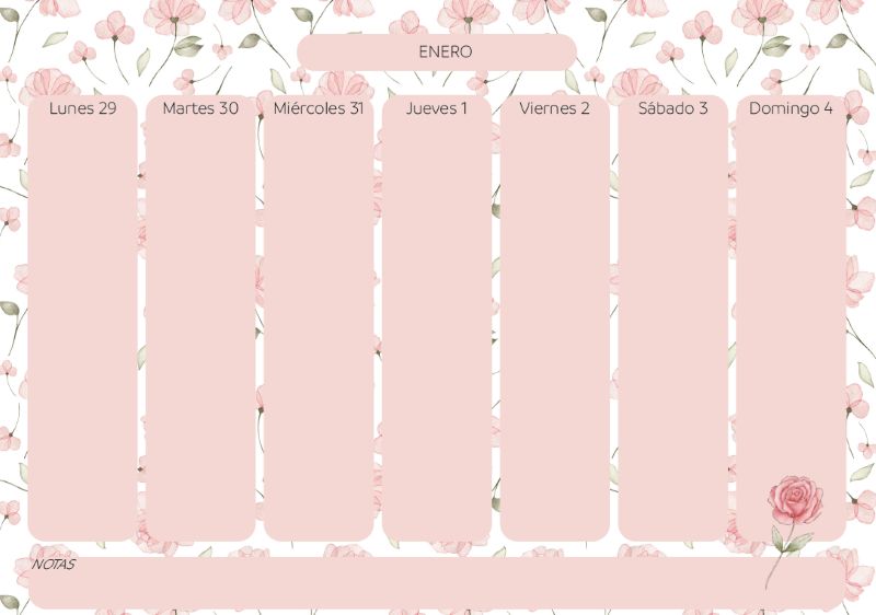 PLANNER MENSUAL AÑO 2026 - 5 DISEÑOS - Imagen 2