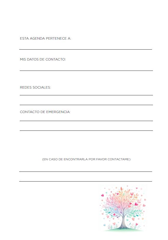 Interior de la agenda