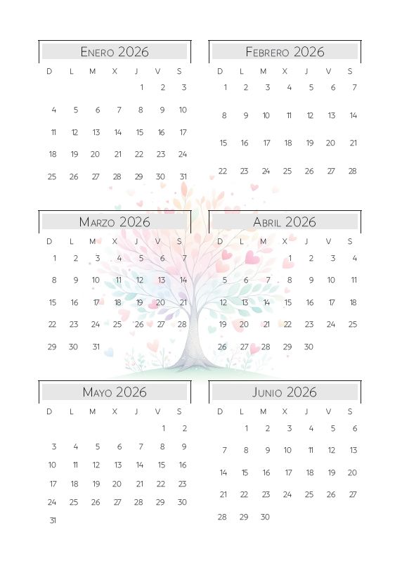 Agenda Semanal Arbolito de Amor 2026 (Para anillar o coser) - Imagen 4