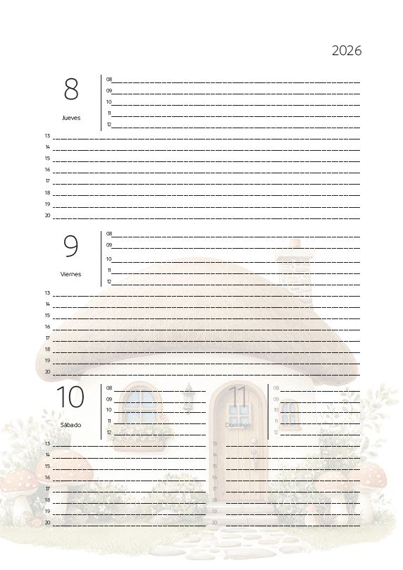 Interior de la agenda