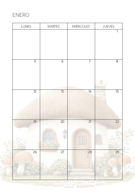 Agenda Semanal Casita del Bosque 2026 (Para anillar o coser) - Imagen 7