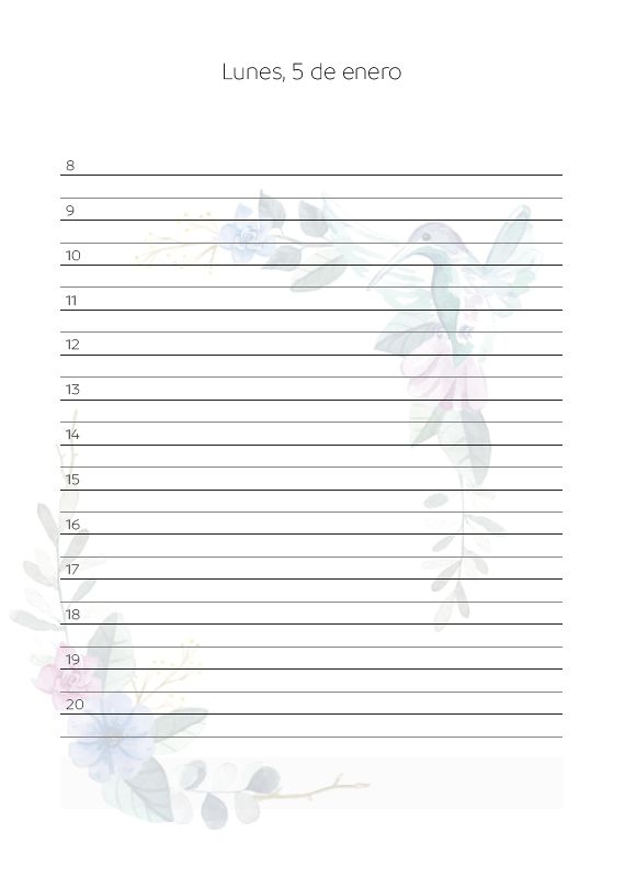 Agenda DIARIA Colibríes 2026 (Para anillar) - Imagen 10