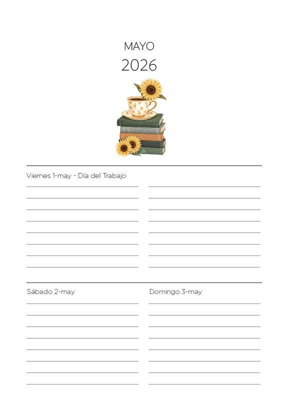 Interior de la agenda