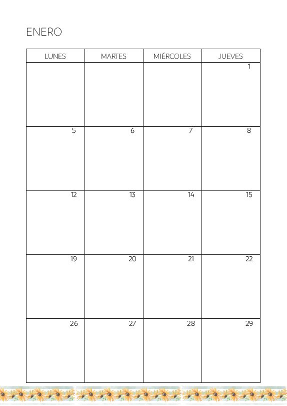 Agenda Semanal Girasoles 1 2026 (Para anillar o coser) - Imagen 6