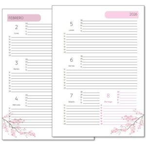 Interior de la agenda