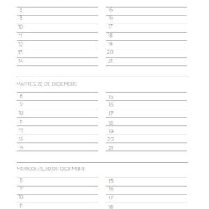 Interior de la agenda