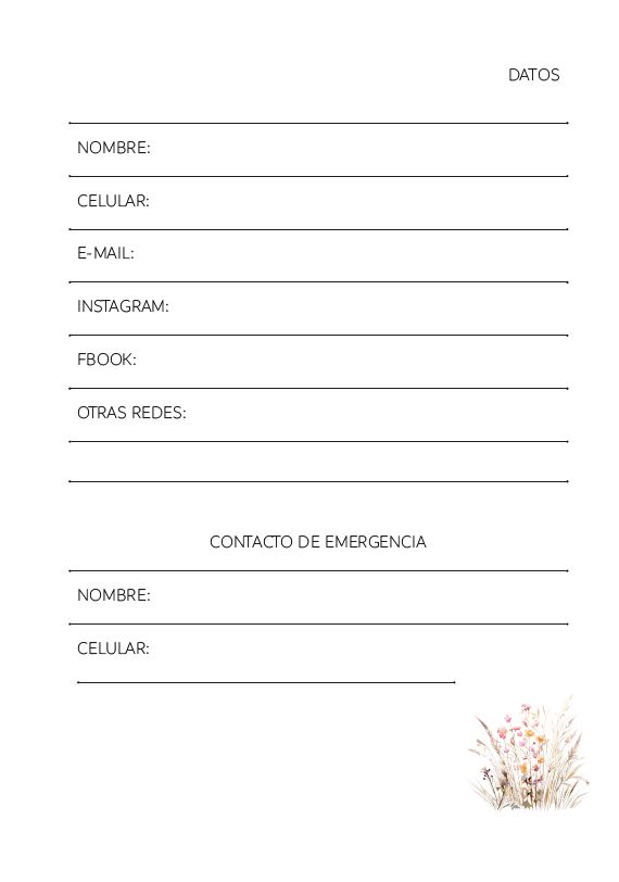 Interior de la agenda