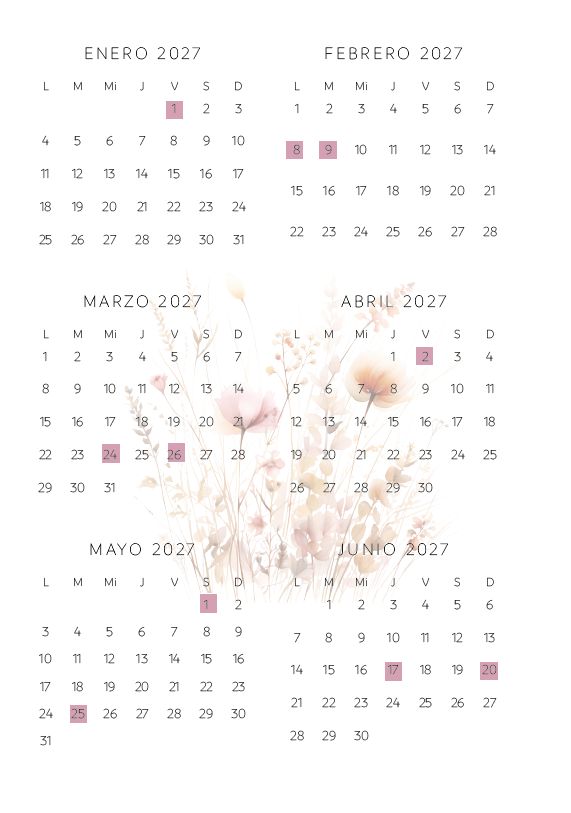 Interior de la agenda