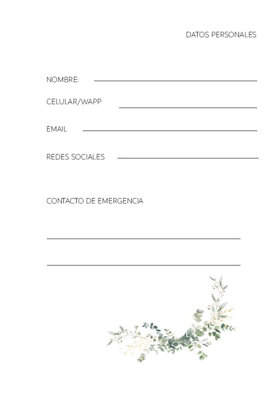 Interior de la agenda