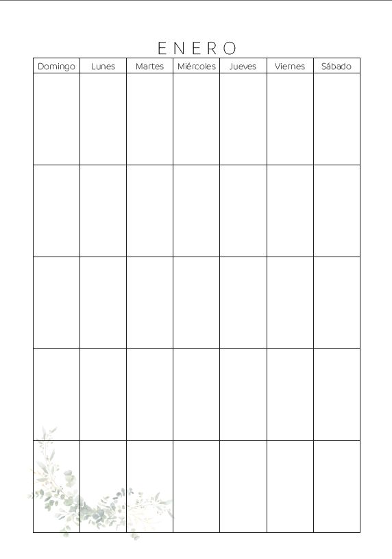 Interior de la agenda