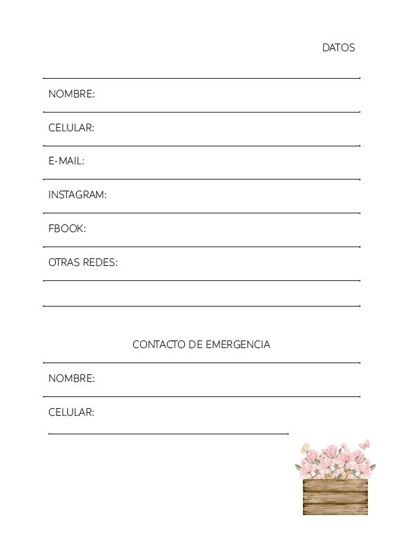 Interior de la agenda