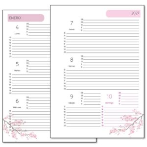 Interior de la agenda