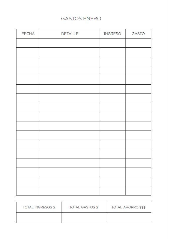 Interior de la agenda