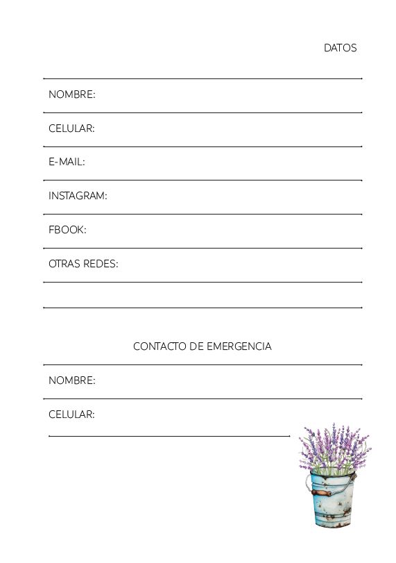 Interior de la agenda