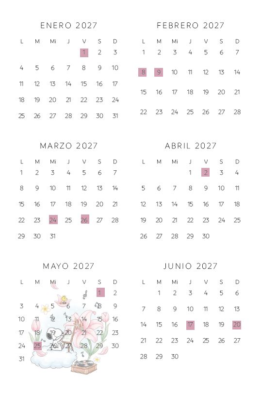 Interior de la agenda