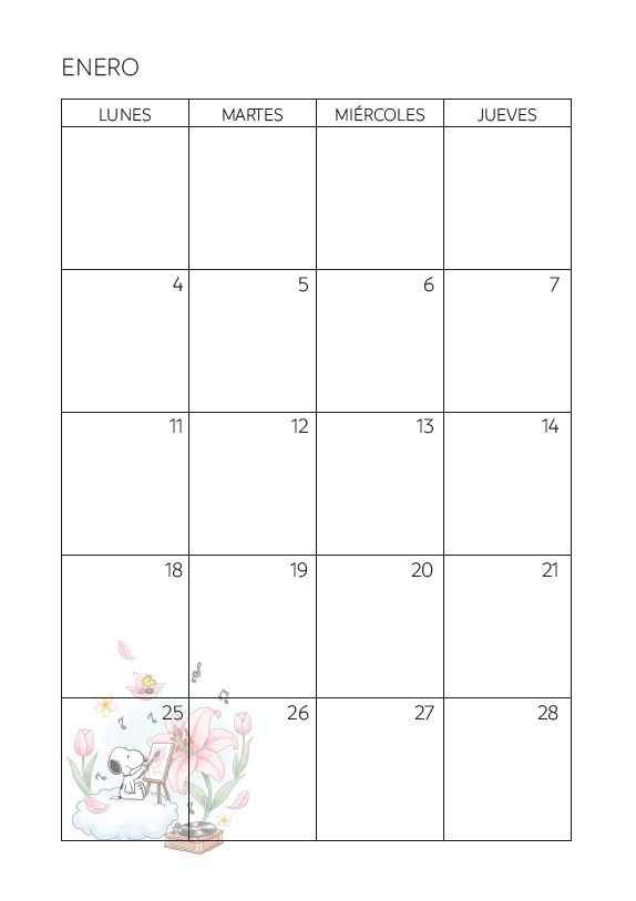 Interior de la agenda