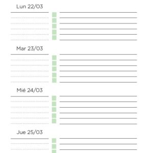 Interior de la agenda