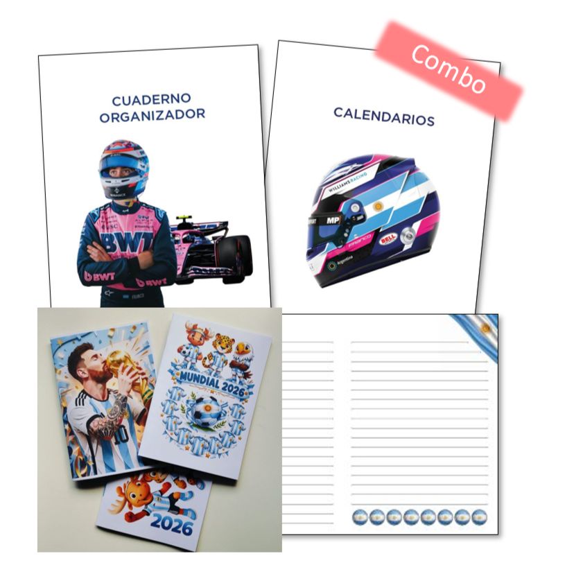 Combo Organizador Colapinto + Cuadernos Mundial para armar