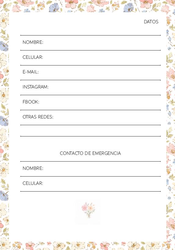 Interior de la agenda
