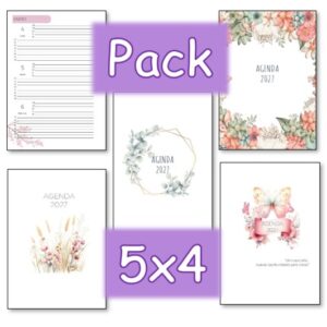 PACK 5x4 Botánico - 5 Agendas Semanales 2027 (Para anillar)