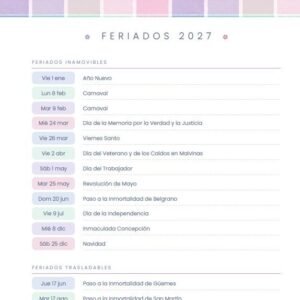 Interior de la agenda