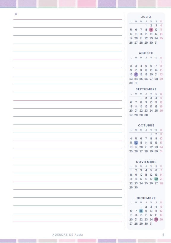 Interior del cuaderno