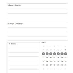 Interior de la agenda